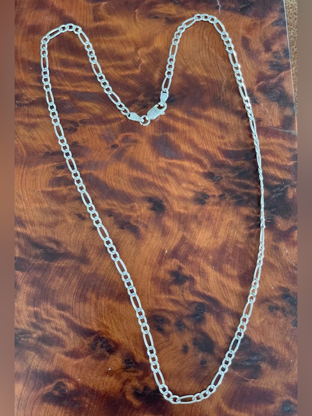 Vintage Unisex Italy 925 Sterling Silver Figaro Chain Necklace - 17 inch